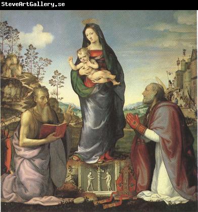 ALBERTINELLI  Mariotto The Virgin and Child Adored by Saints Jerome and Zenobius (mk05)